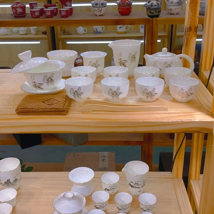 【不止】羊脂玉瓷茶具套装