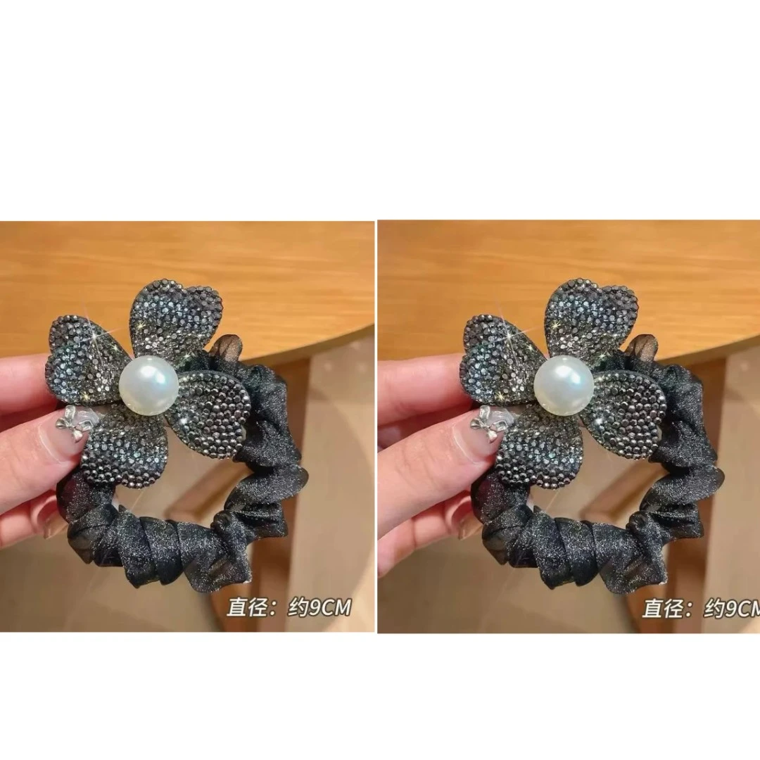 两条装高颜值珠珠发圈高级花朵发饰轻奢小香风发绳爆款1529+1529