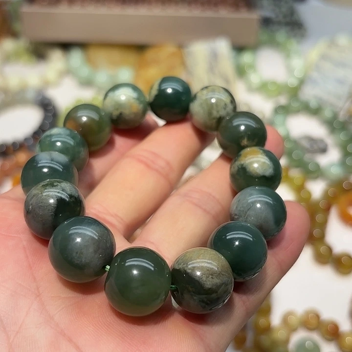 梅****蛇纹石玉未镶嵌手串