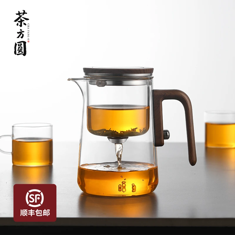 茶方圆爆款玻璃新款磁吸飘逸杯泡茶壶专用茶水分离杯高档泡茶神器