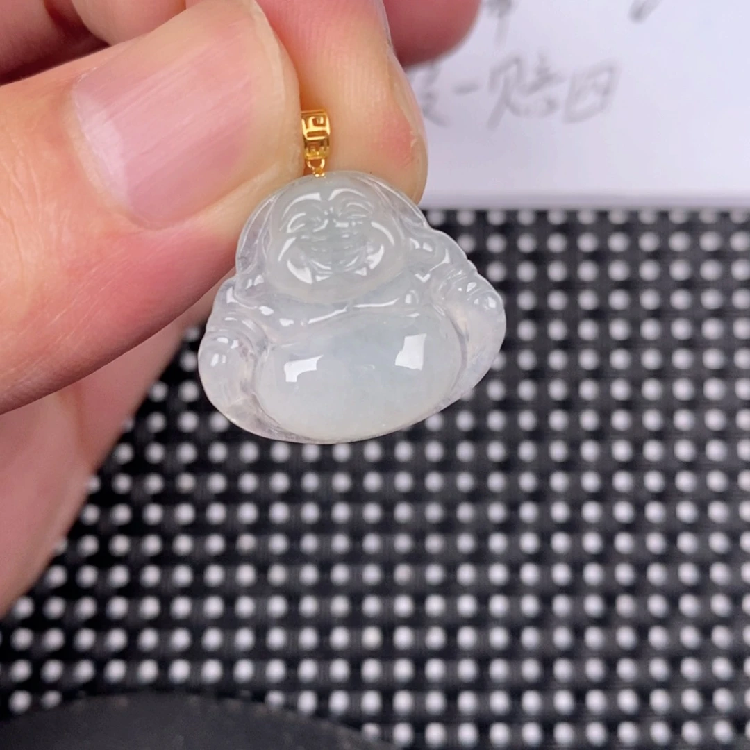 翡翠18K金镶嵌颈饰挂件