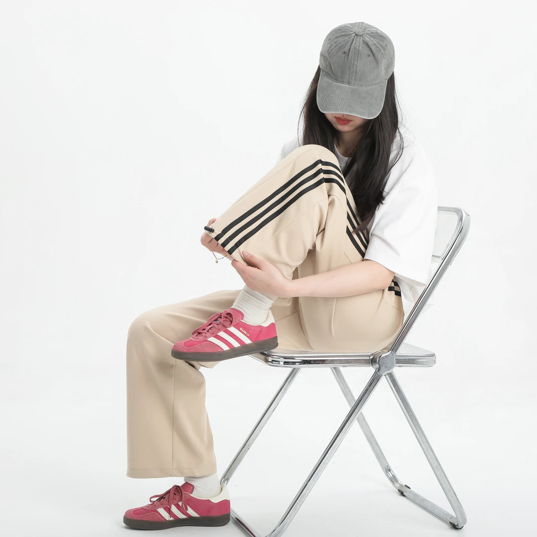 【达人专属】春秋棉休闲裤情侣宽松系带运动卫裤百搭直筒抽绳长裤