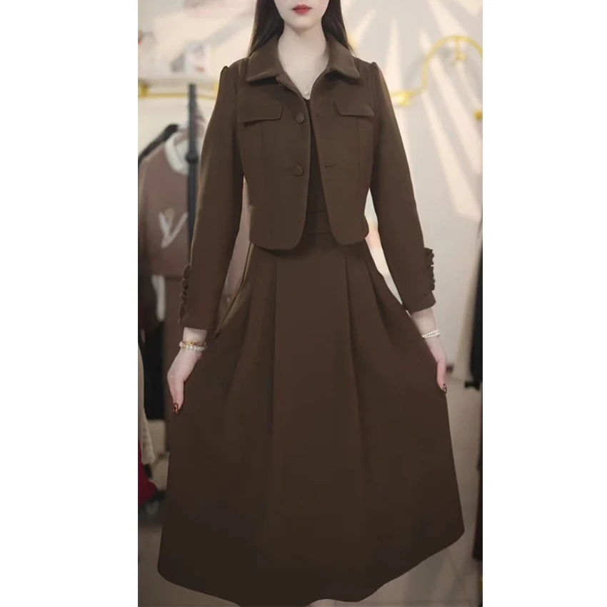 L178拼接假两件连衣裙女春季穿搭2025新款高级感时尚中长款裙子