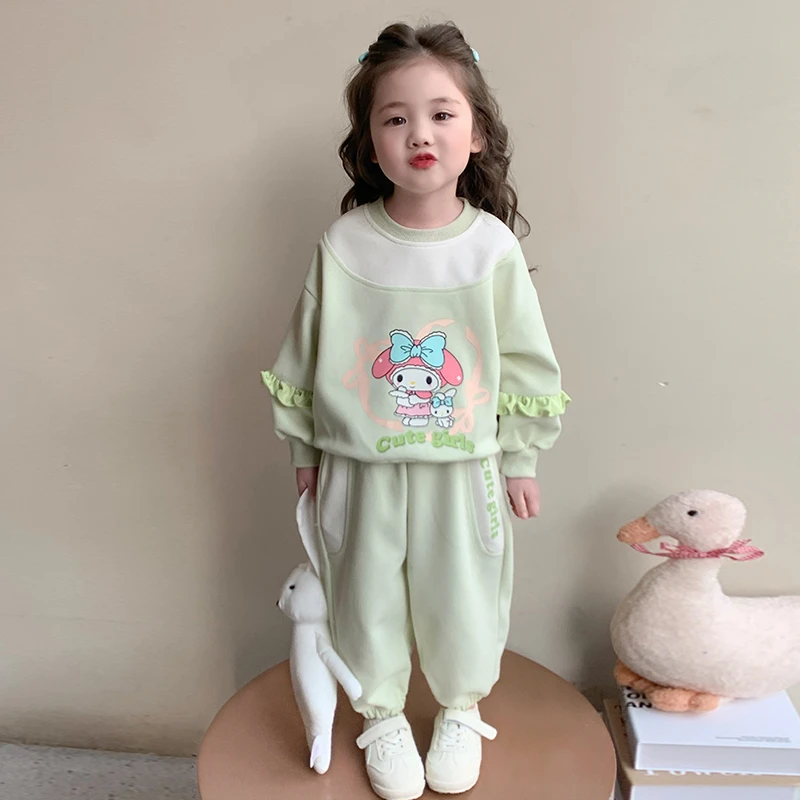 女童套装2025新款春季女孩韩版洋气时髦休闲运动两件套女宝宝春装