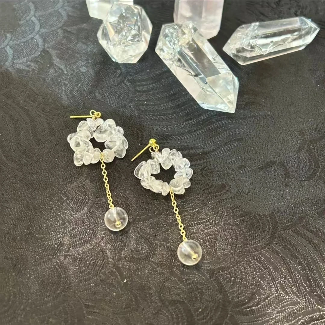 合金仿水晶耳饰 《九姑娘》白晶晶 耳环