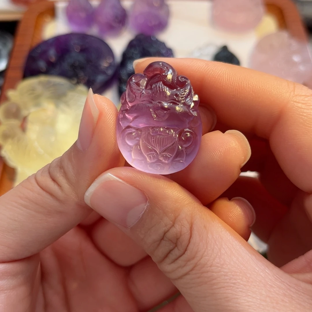 水晶颈饰银S925镶嵌早***?紫水嗷呜56