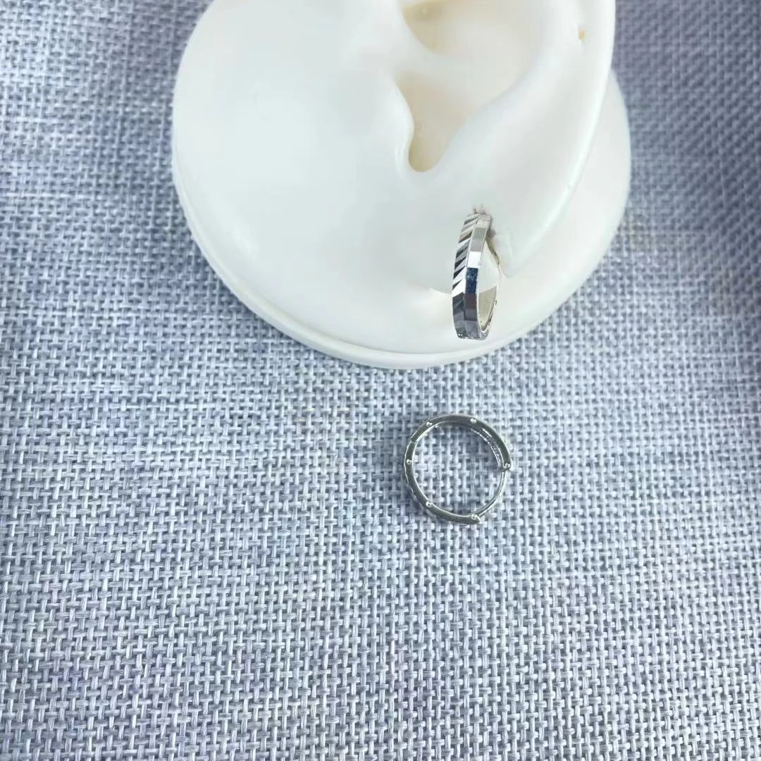 PT950 铂金耳饰  简约个性耳扣 内径约11.8mm S 22114