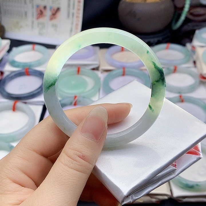 翡翠未镶嵌手镯缅甸天然翡翠A货55