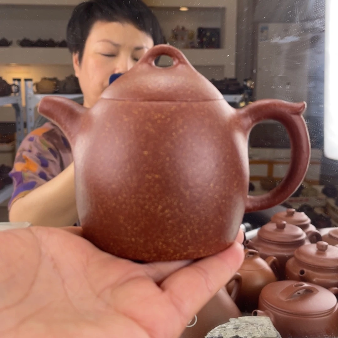 茶壶紫砂红降坡秦权180cc左右