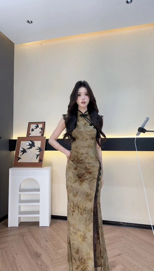 【茜茜推荐】连衣裙中国风夏季时尚不褪色长裙中腰旗袍YXIYF52237