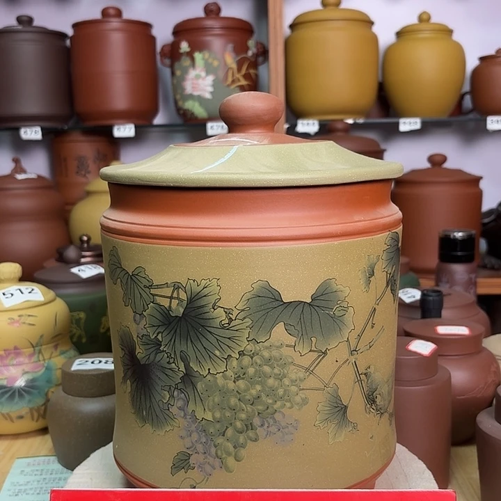 茶叶罐紫砂九饼茶叶罐7