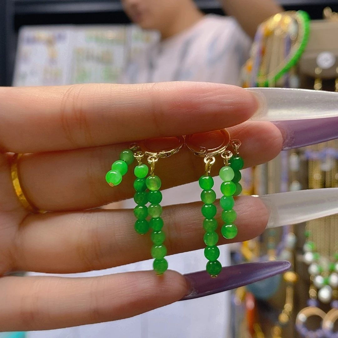 翡翠合金耳饰翡翠