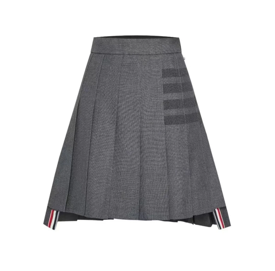 【夏夏特定】羊毛色织高腰百褶短裙-汤姆老师百搭显瘦显高