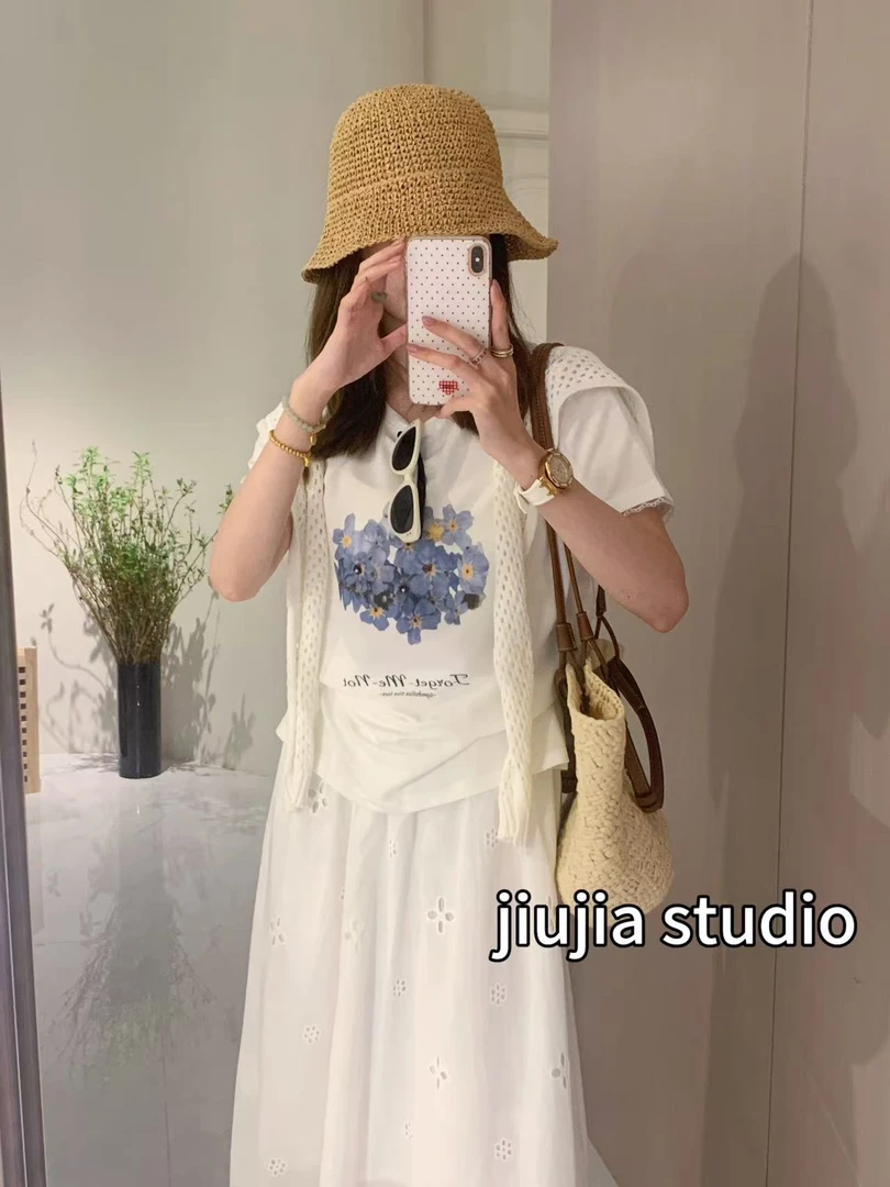 九佳 ~【花季】超透气~新款休闲显瘦百搭时尚打底衫短袖T恤