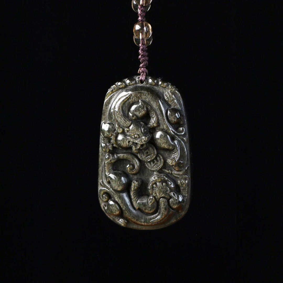 【巴铁专享】金曜石双貔貅吊坠53-32-10mm43-46g