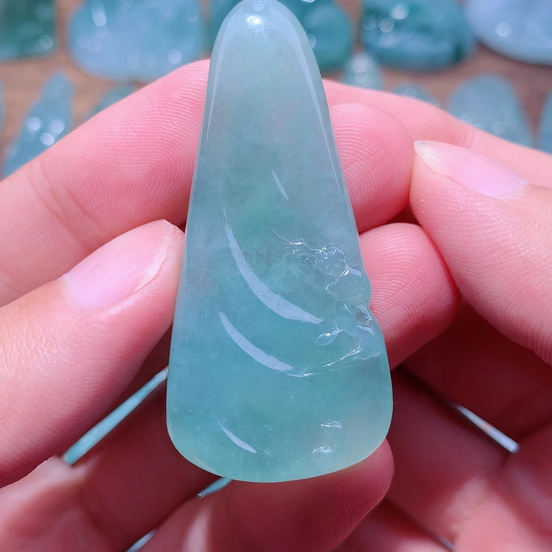 吊坠(不含链)未镶嵌翡翠天然a货翡翠吊坠