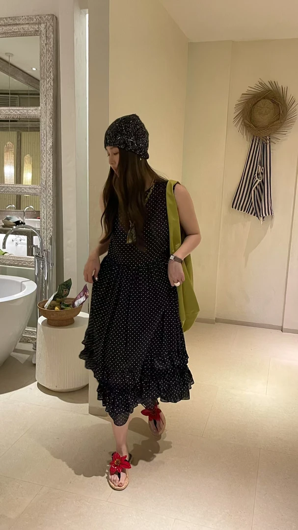 【W_ting】2025新款早春系列布拉格波点连衣裙2603