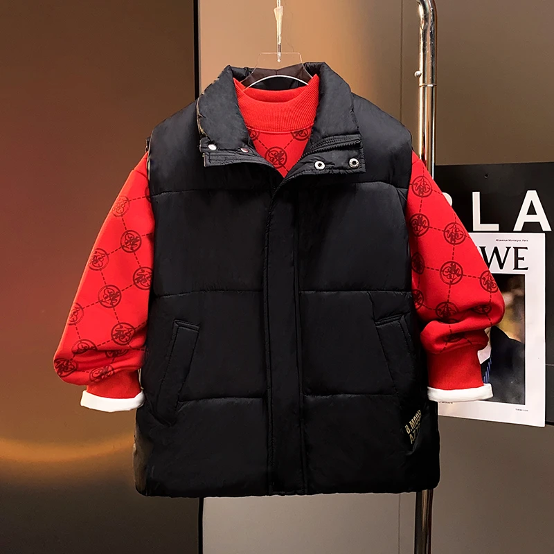 男童石墨烯黑金马甲潮酷ins炸街风秋冬款中大童保暖DF-马甲1665