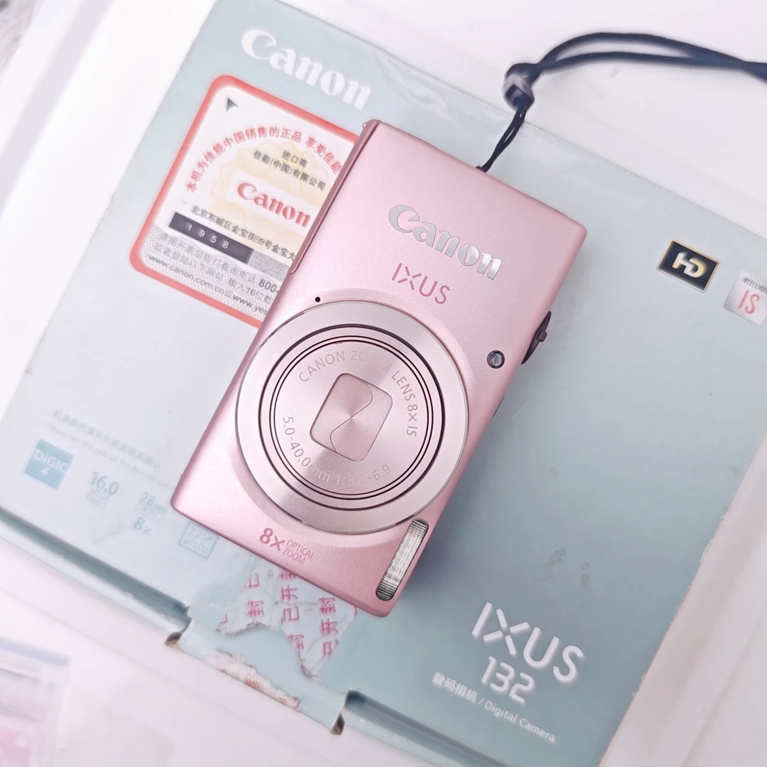 95新 Canon/佳能 ixus132 原盒粉色1600万像素 磨皮冷白ccd相机