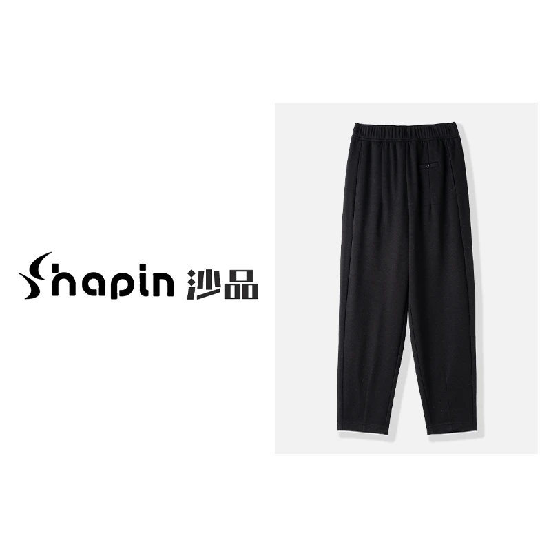 时尚春夏款纯色百搭哈伦裤装饰口袋松紧腰舒适休闲裤MM0037-1