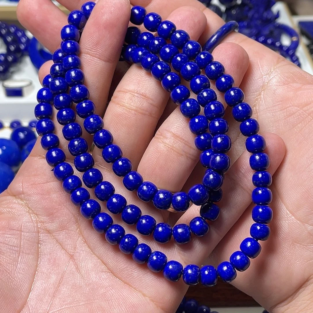 费***子青金石未镶嵌精工老型108颗7.5mm