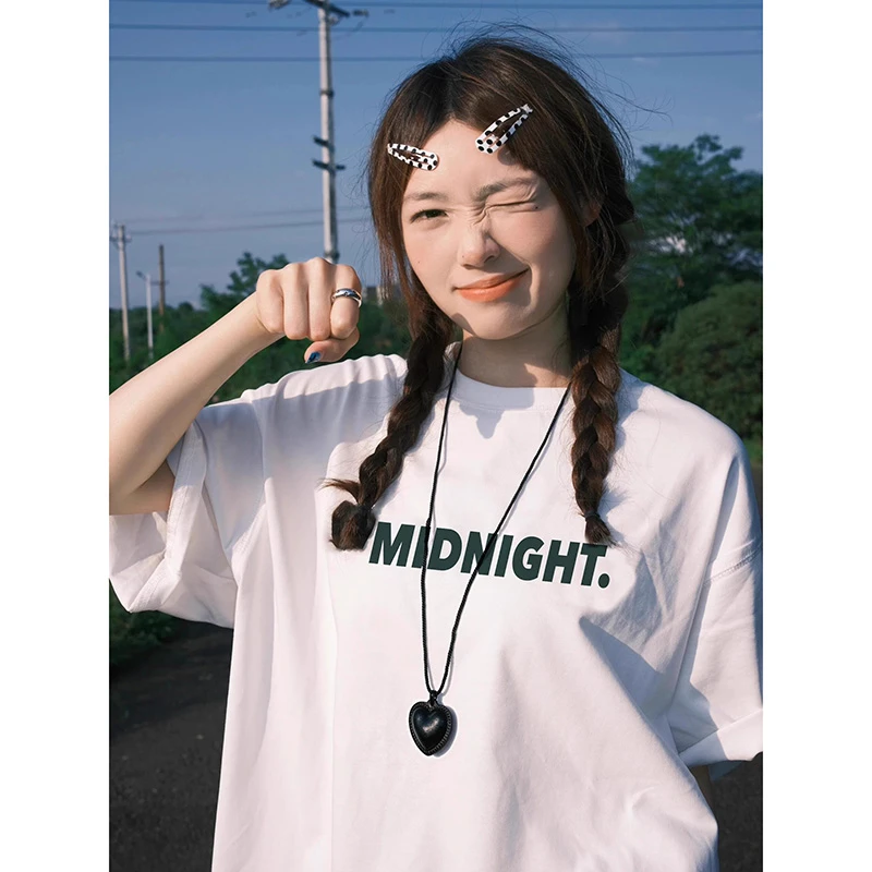 胖mm300斤字母t恤女短袖夏新款2025宽松美式大版正肩圆领上衣重磅