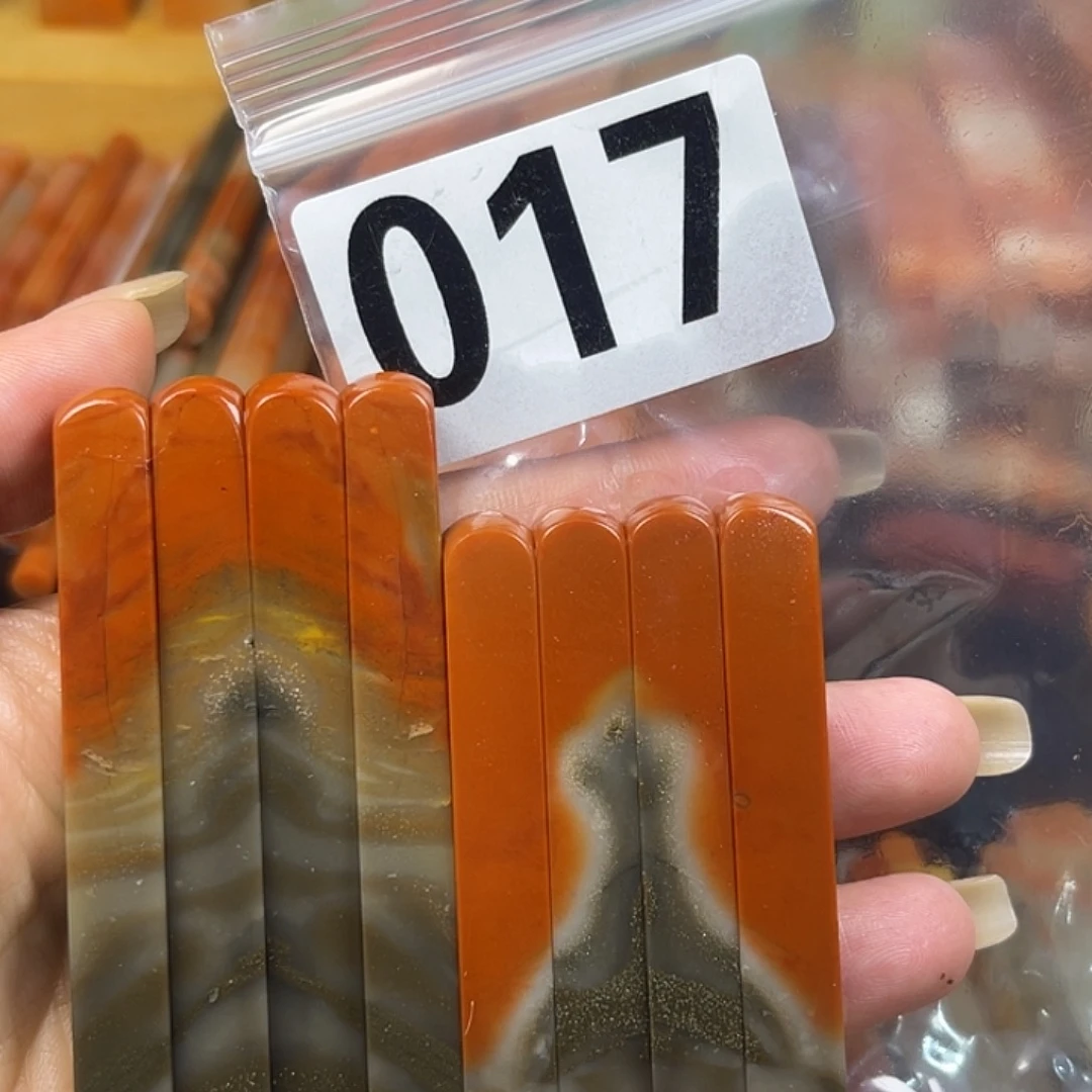 清***）印石青田石老挝石牙签×8