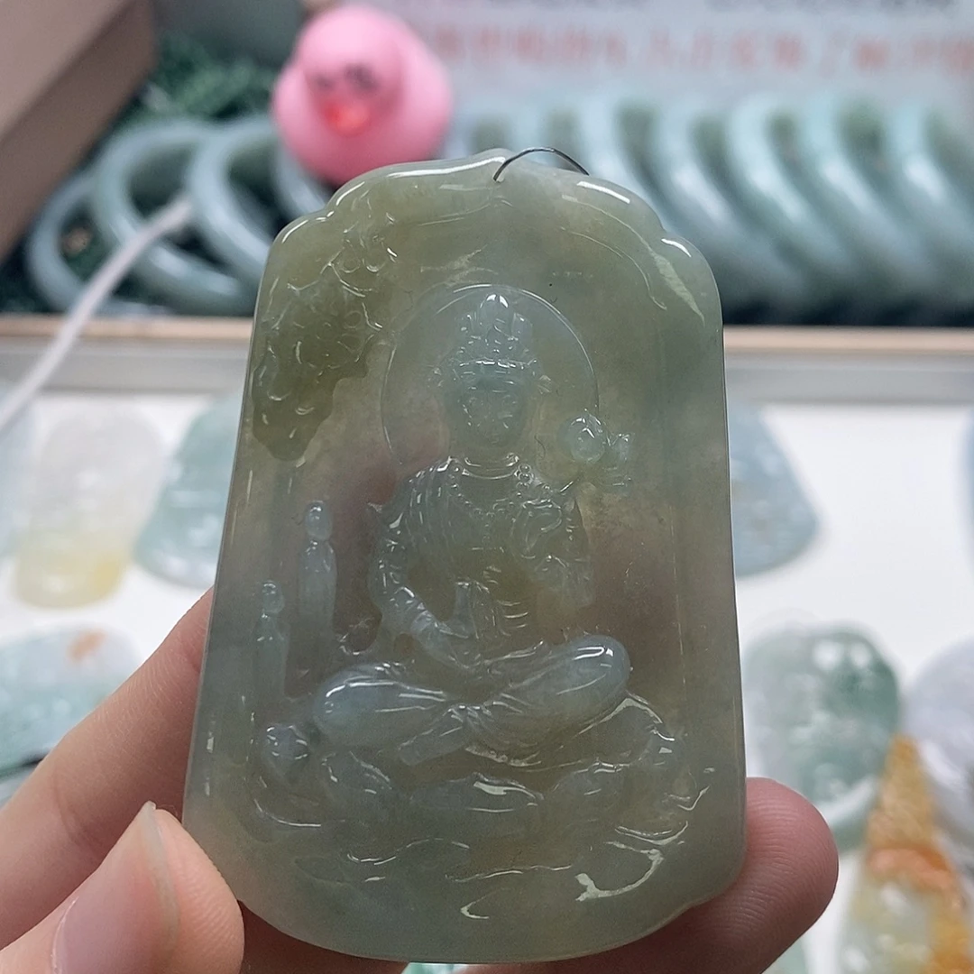 翡翠未镶嵌颈饰3-7翡翠A货挂件