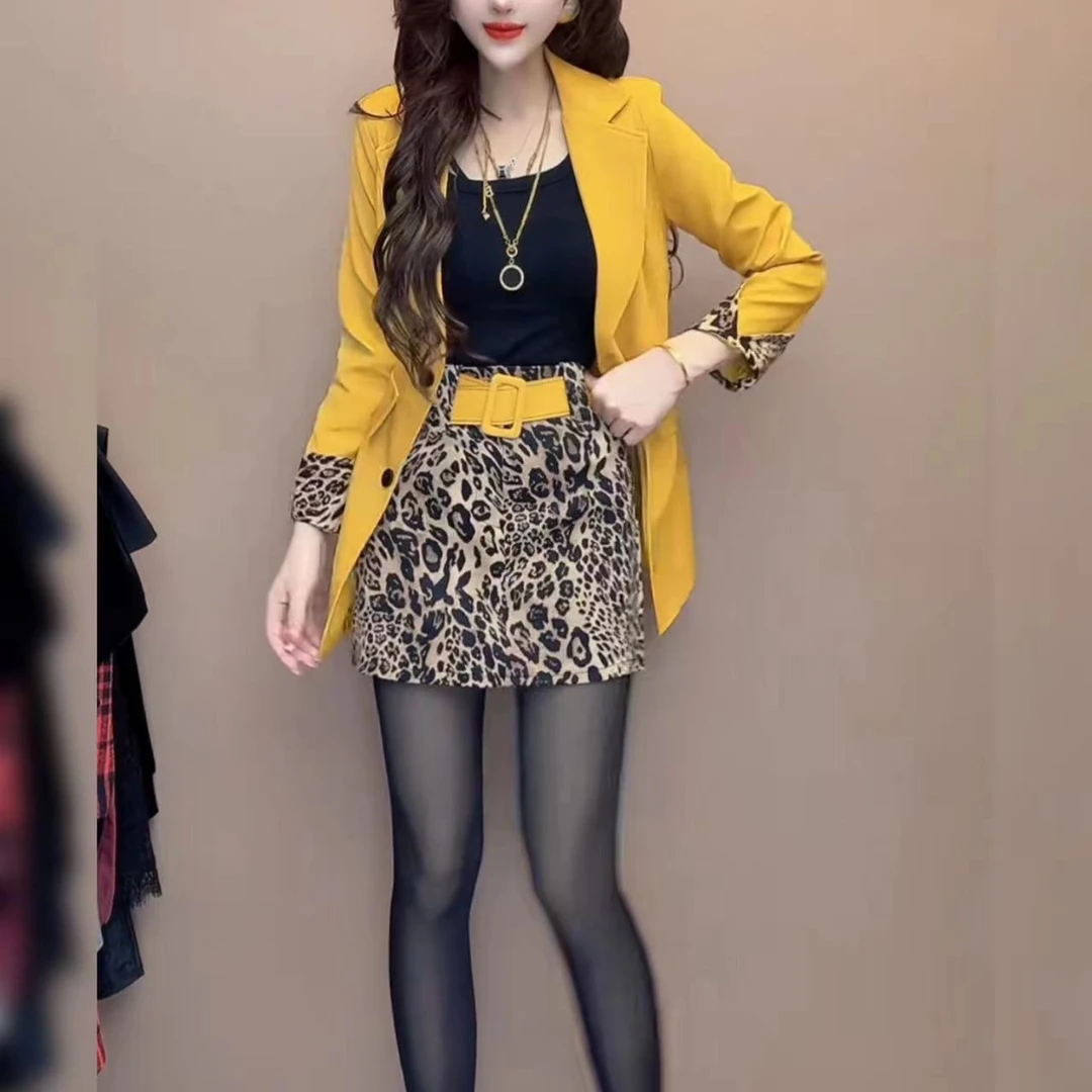 名媛搭西装气质外西装女神网红套装西服裙气质外套潮1213