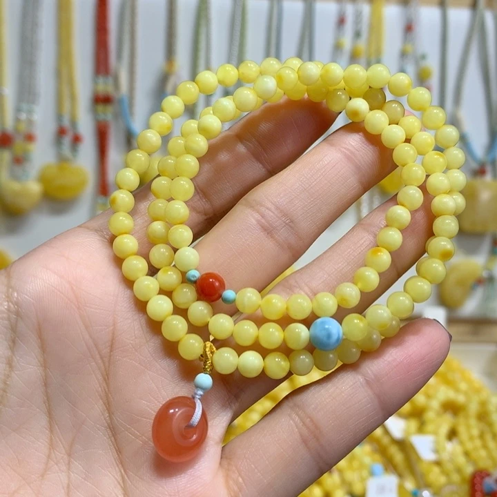 蜜蜡未镶嵌手链5mm