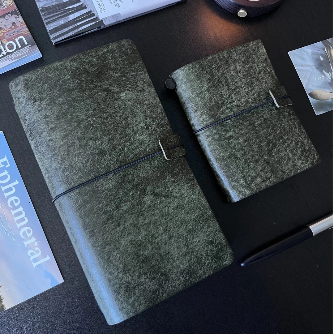 迷雾森林真皮随身护照本TN手账本子便携式记事本头层牛皮笔记本