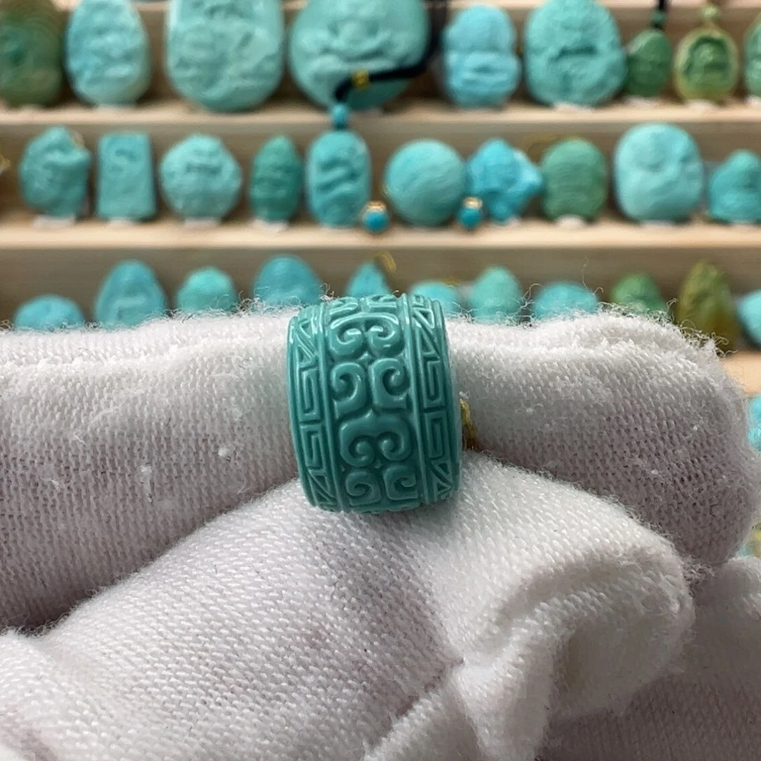 未镶嵌绿松石回纹珠10.6x8.1mm