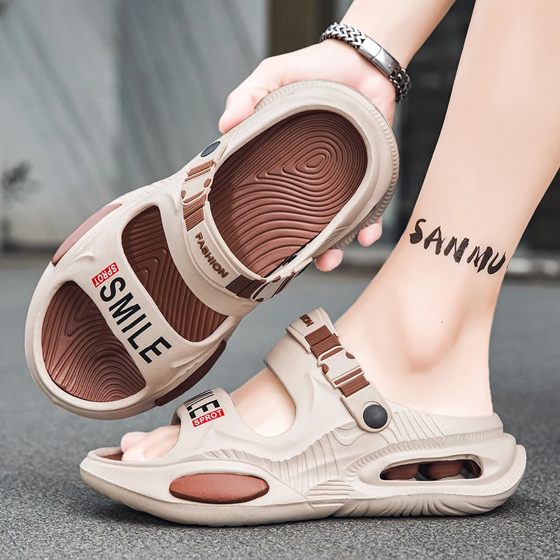 露趾透气一脚蹬休闲防滑沙滩鞋溯溪鞋凉鞋潮流夏季欧若精灵风外穿