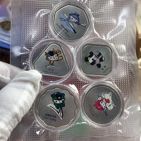 黄铜合金奥运纪念章五种形状，，，