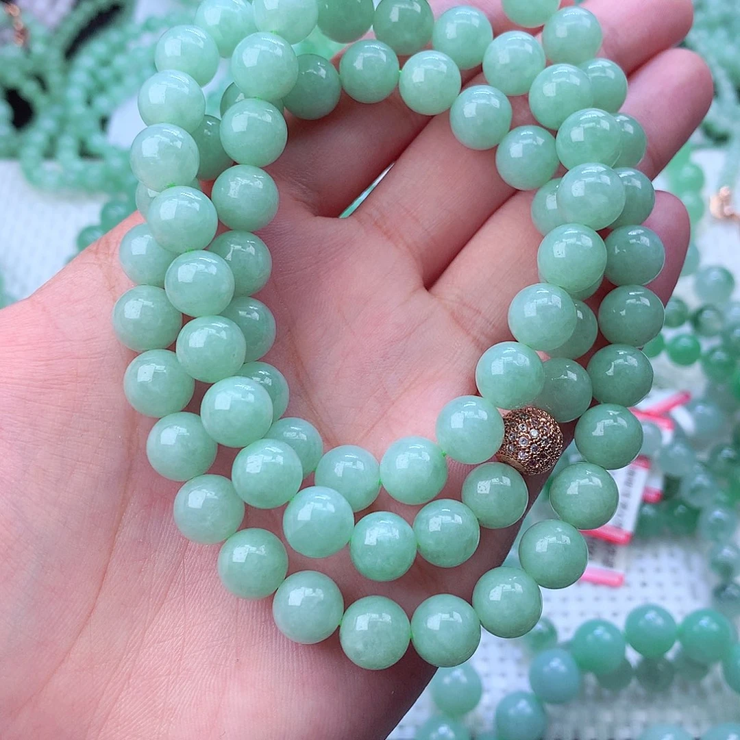 翡翠未镶嵌毛衣链卡9.5