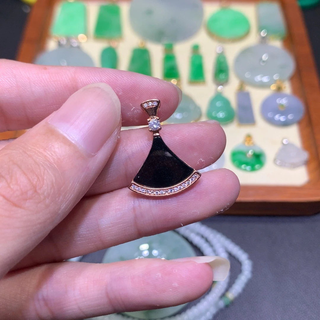 翡翠银S925镶嵌吊坠(不含链)
