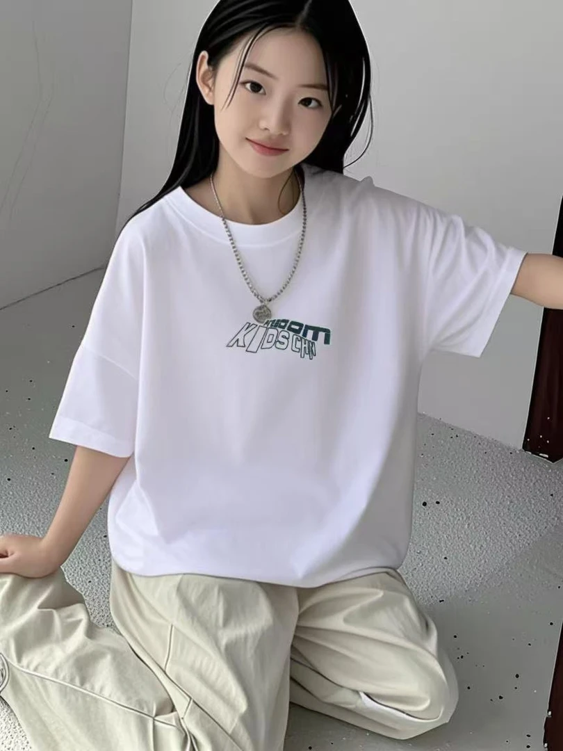 504329  韩版男童女童舒适时尚洋气百搭动印花短袖