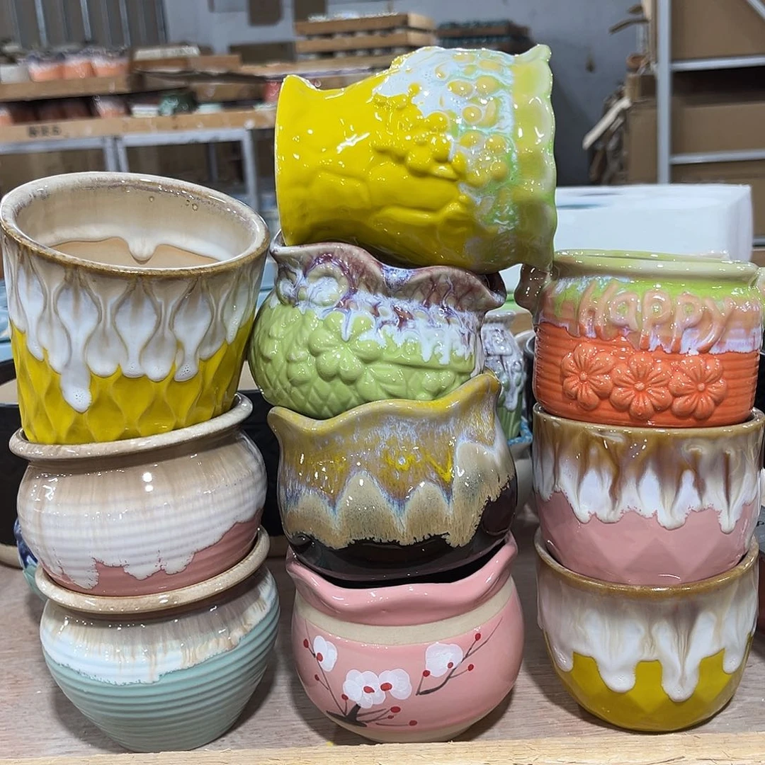 陶瓷陶瓷花盆特价上新口8-10厘米