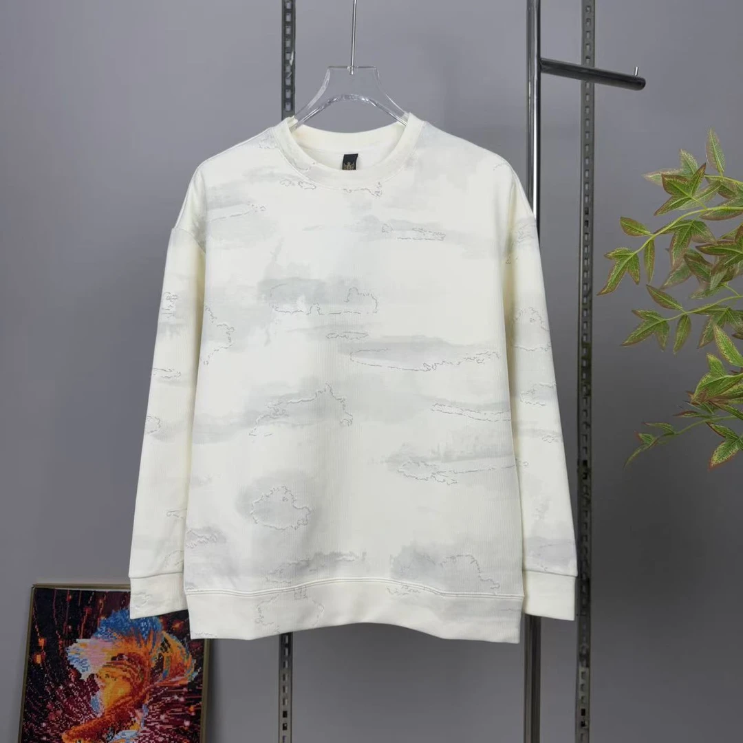 2025秋季男士圆领套头长袖卫衣时尚潮牌情侣款上衣小衫百搭打底衫