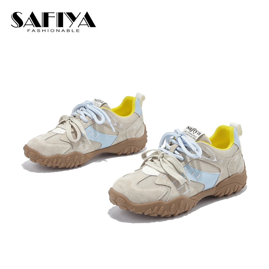 索菲娅Safiya2025春季新款舒适透气百搭拼色阿甘德训鞋SFD1111A83