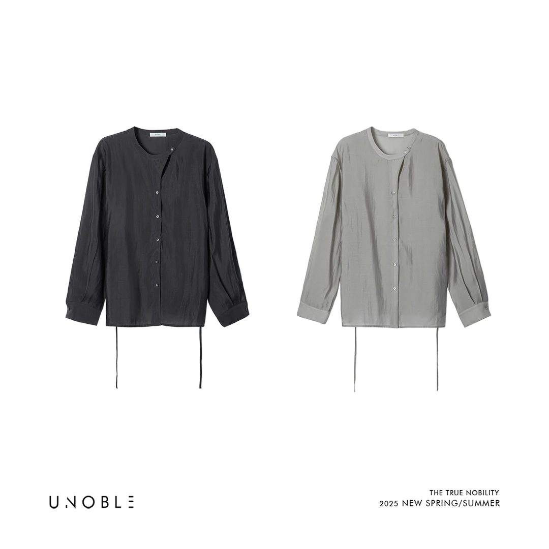 UNOBLE 2025 S/S【圆领镂空门襟设计衬衣】UNC25102401