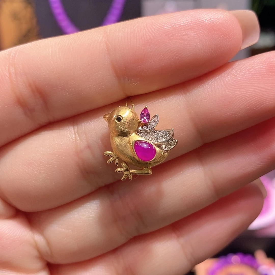 苏纪石（舒俱来）18K金镶嵌吊坠(不含链)