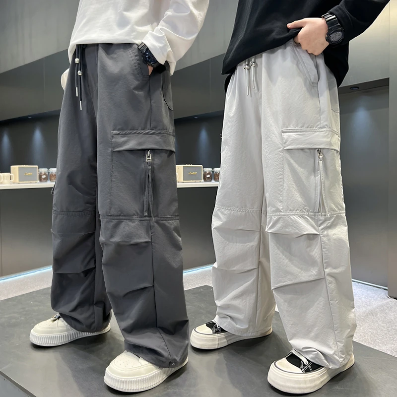 儿童装秋季工装裤直筒宽松6-12岁男童帅气长裤中大童百搭裤子男孩