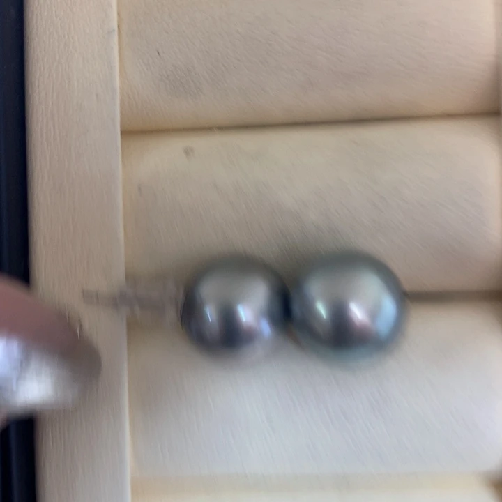 银S925镶嵌耳饰海水珍珠