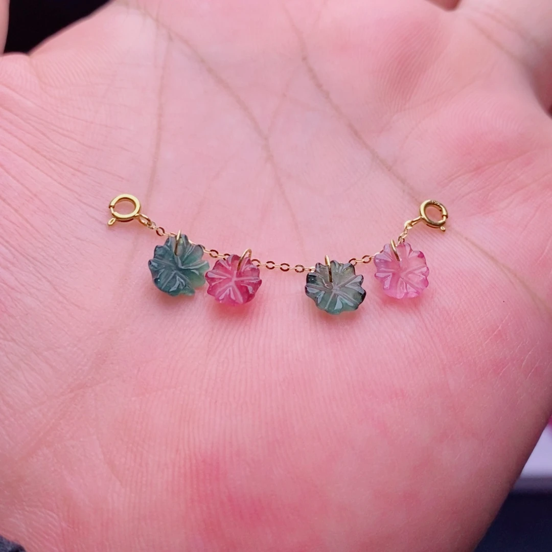 碧玺18K金镶嵌吊坠(不含链)碧玺