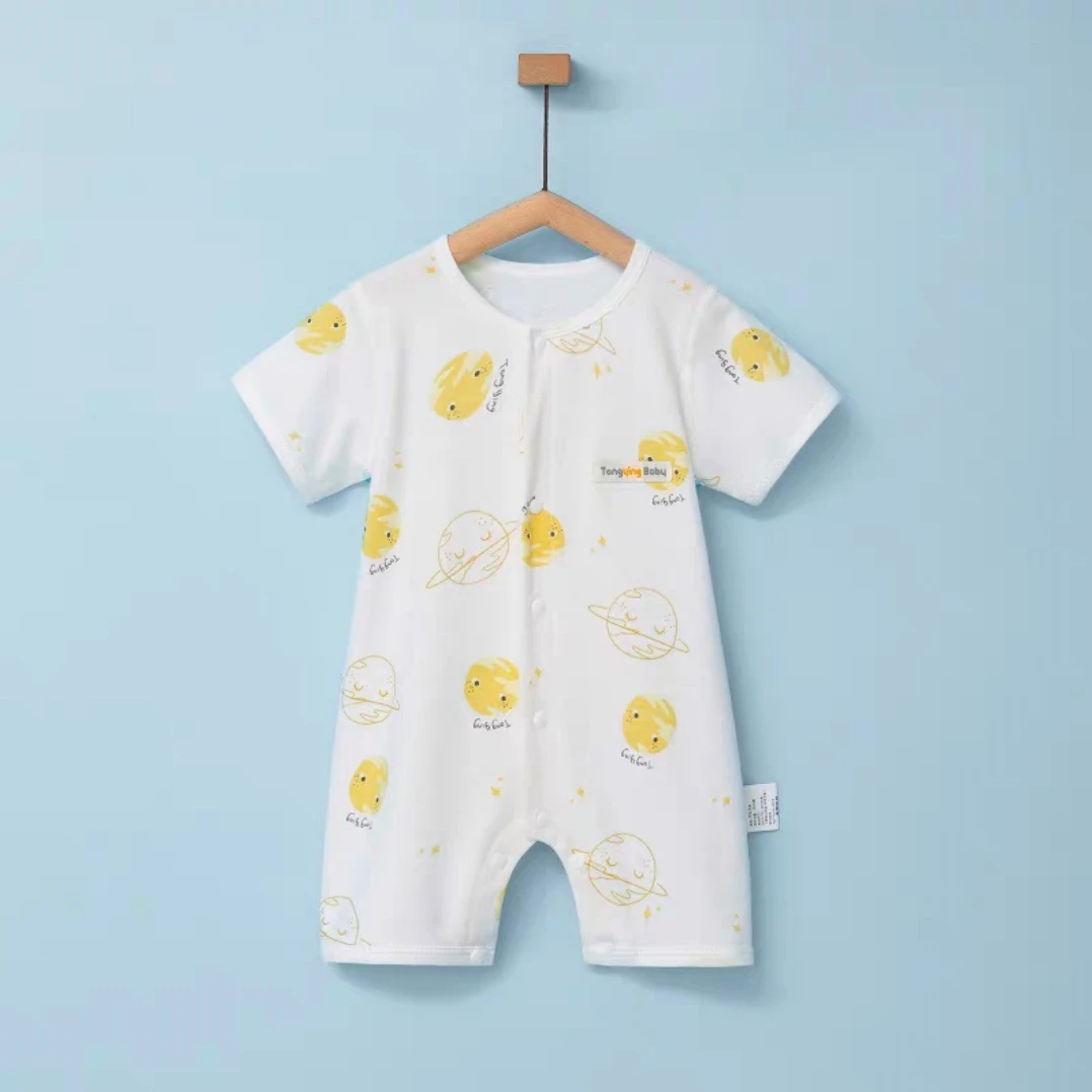 星球短袖纯棉无骨连体衣宝宝婴儿透气夏款爬服吸汗连身衣男女宝