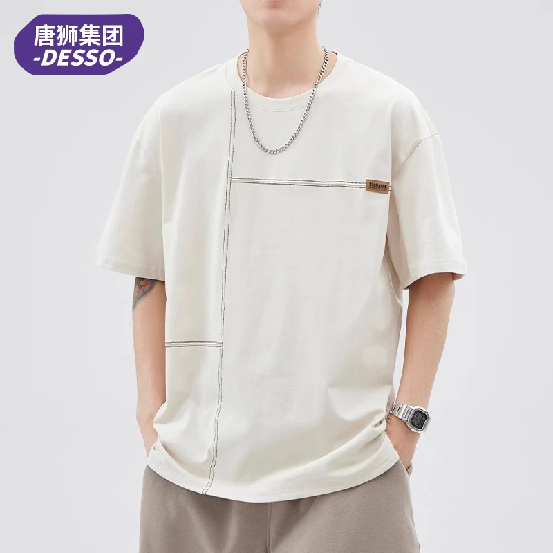 唐狮集团DESSO纯棉短袖t恤男士夏季宽松薄款潮牌休闲重磅上衣男装