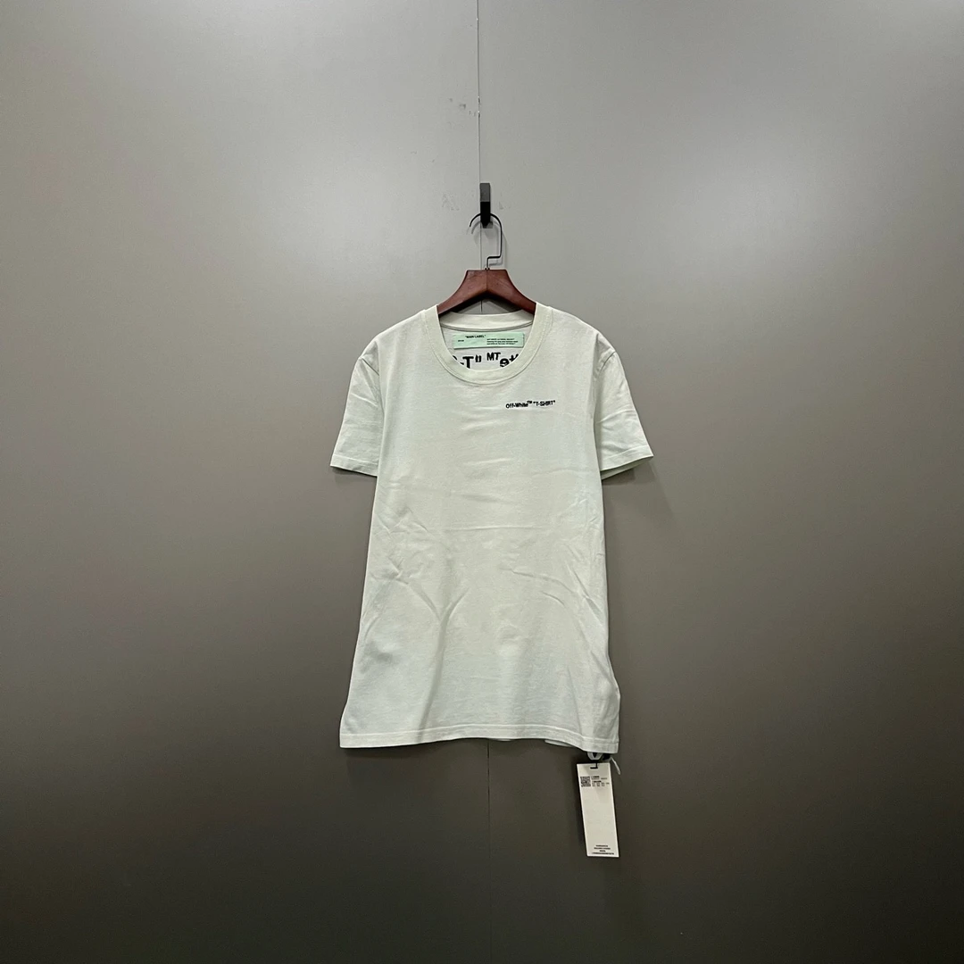 95新 OFF-WHITE （bb）白色印花logo短袖 S码/003482/污渍