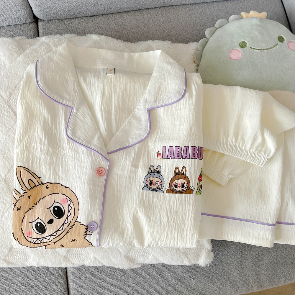 【2件套拉布布】云朵棉新款短袖睡衣女夏季可爱少女卡通宽松家居服