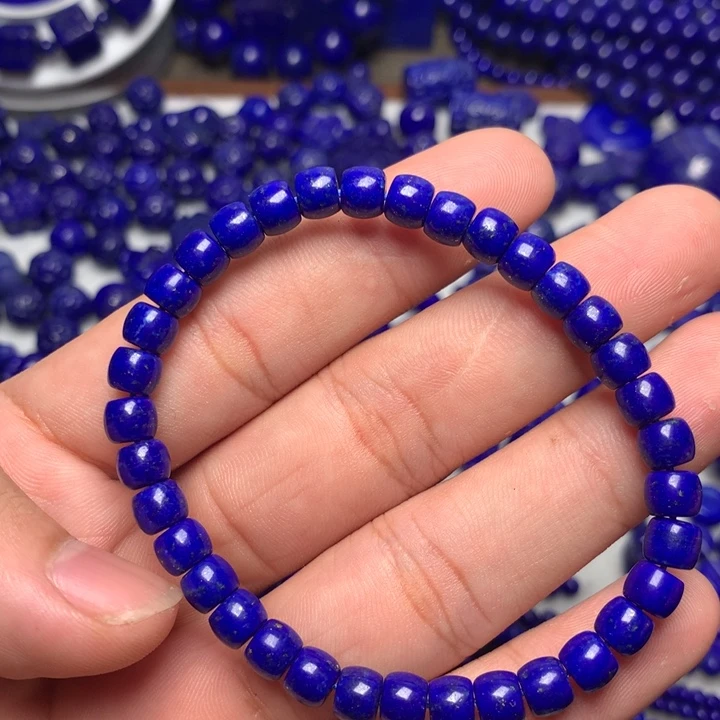 青金石未镶嵌6*5mm直切手串